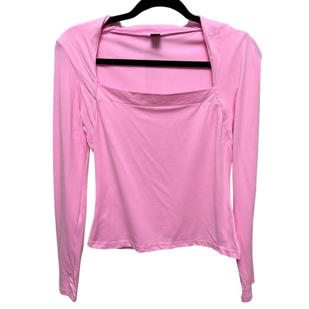 NWOT-L-Shein Square Neck Long Sleeve Top